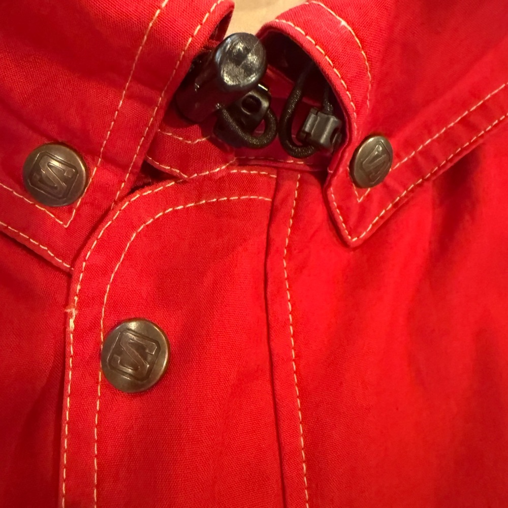 Survivalon Cagney Jacket XXL Red USA Made Cotton Sailing Field Jacket Roll Hood - Picture 8 of 16